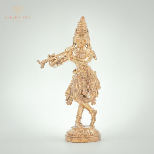 Bellur Krishna 7" inches panchalogam bronze idol