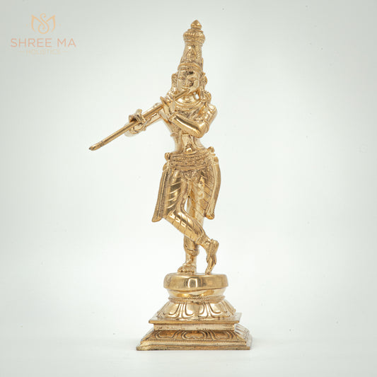 Krishna 10" | Handmade | Madhuchista-Vidhana (Lost-Wax casting) | Panchaloha Bronze from Swamimalai