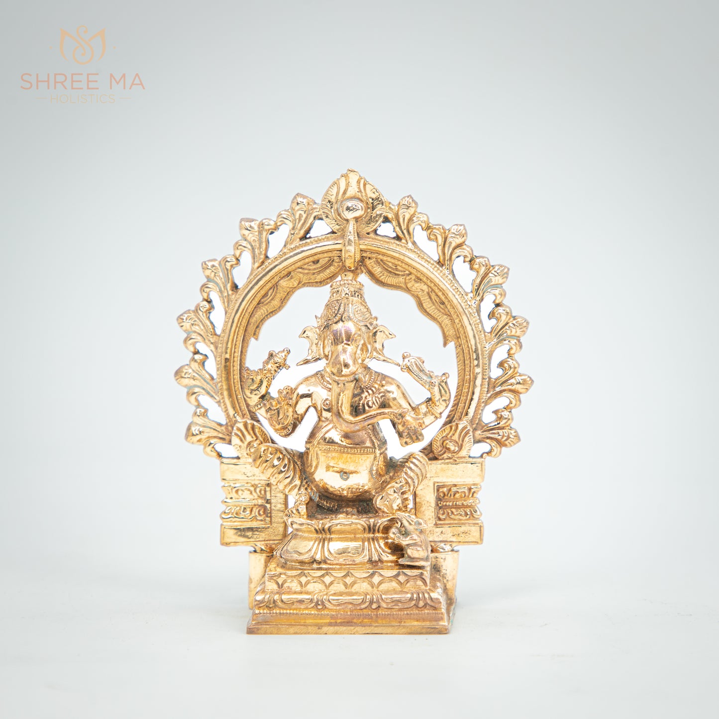 Ganesh with arch 4" Panchaloha idol