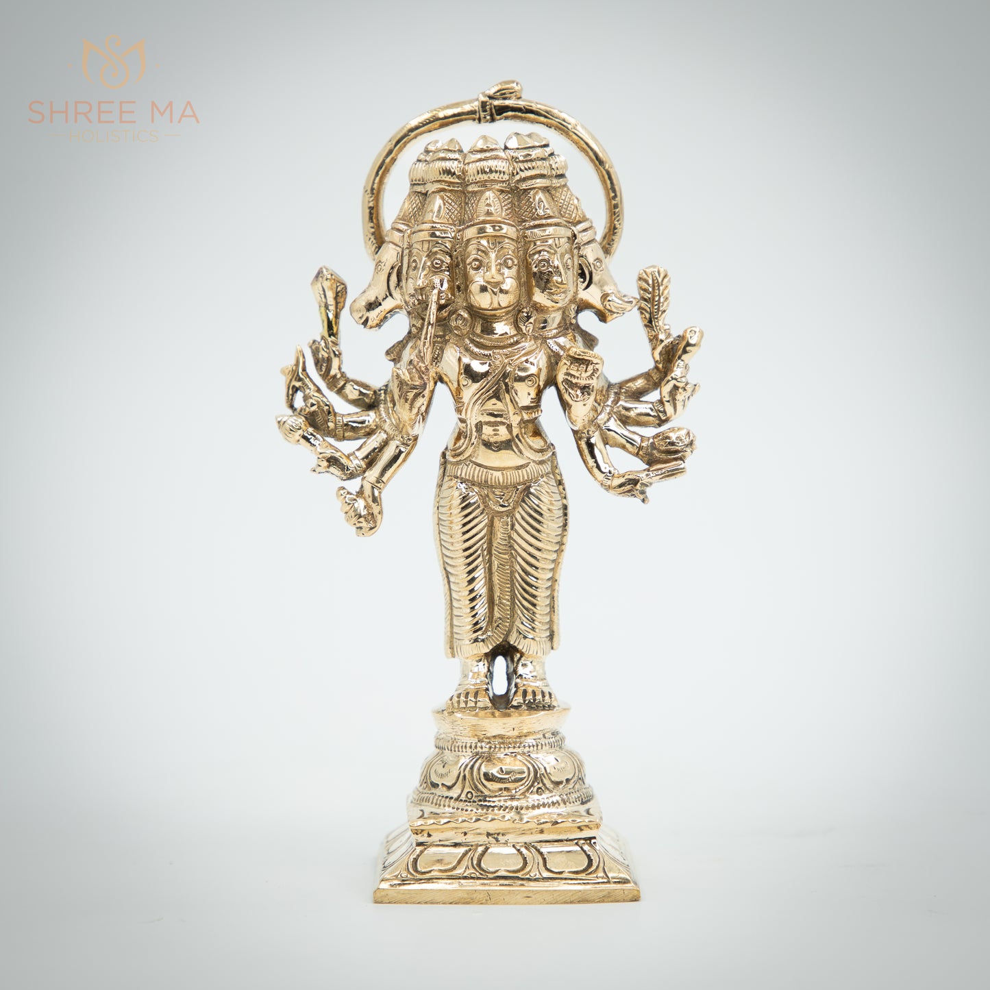 Panchamukhi Hanuman 6" | Handmade | Madhuchista-Vidhana (Lost-Wax casting) | Panchaloha Bronze from Swamimalai