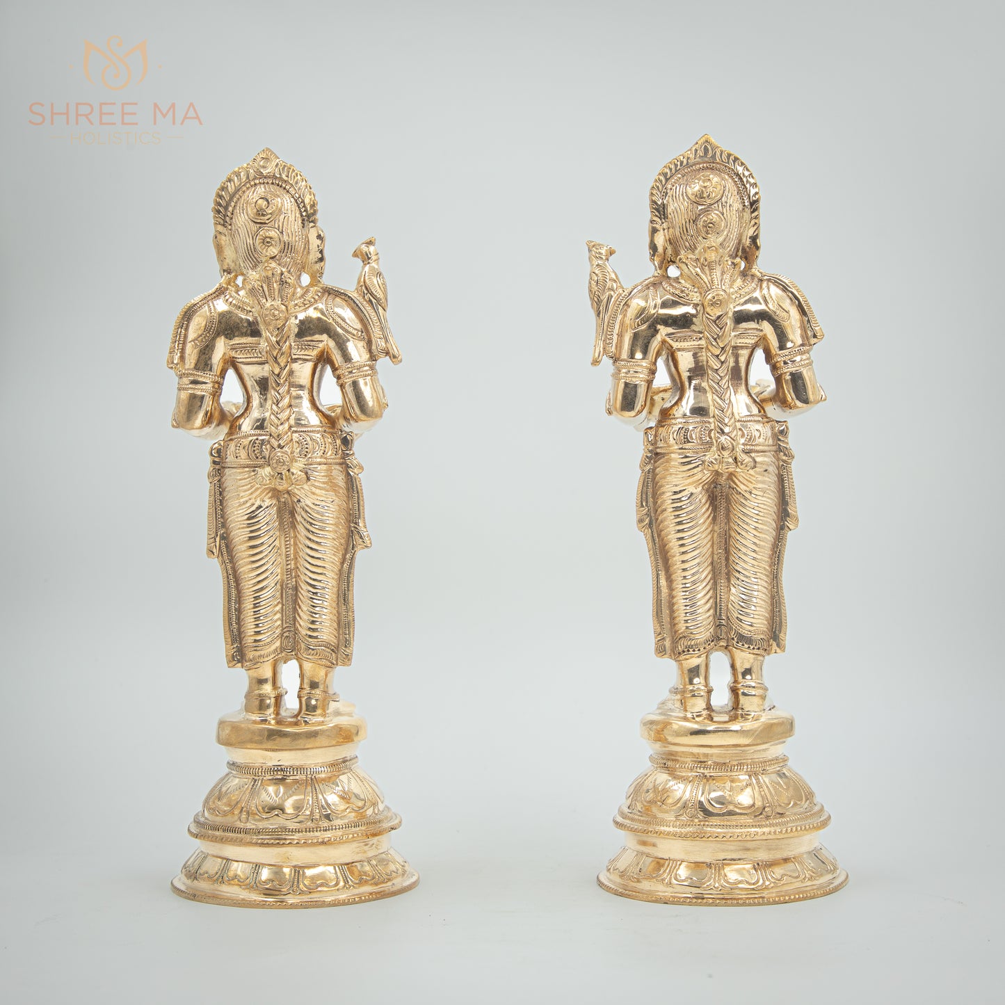 Paavai Vilakku (Deepa Lakshmi) set 11" inches | Handmade | Madhuchista-Vidhana (Lost-Wax casting) | Panchaloha Bronze from Swamimalai