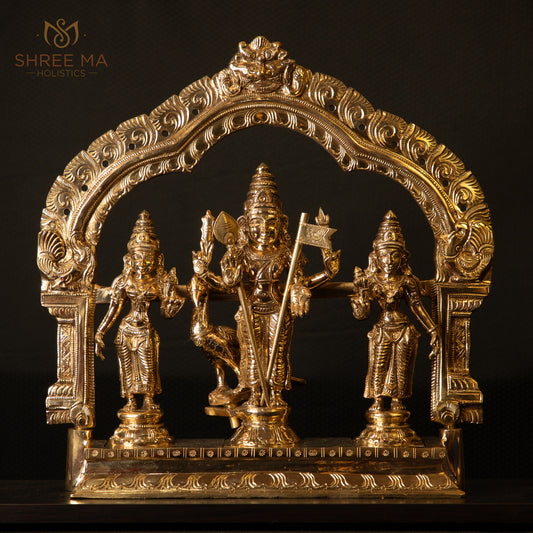 Murugan Valli Dheivanai 13" | Handmade | Madhuchista-Vidhana (Lost-Wax casting) | Panchaloha Bronze from Swamimalai